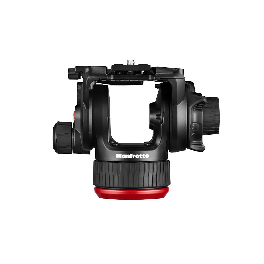 Manfrotto 504XAH Testa Video Fluida con Base Piatta, in Alluminio, Leggera e Compatta, Tecnologia Fluida, Sistema di Compensazione a 4 Livelli, per Video, fino a 12 kg