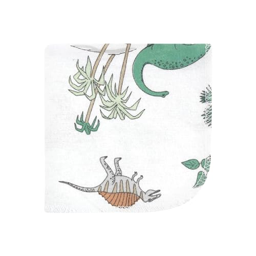 Image of Hudson Baby Unisex Baby Flannel Cotton Poly Washcloths, Boy Dino World 10Pk, One Size