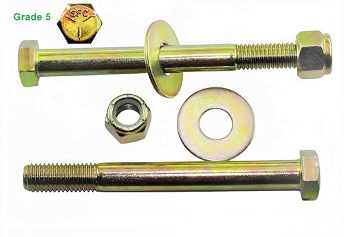 Image of 5 /8 inch x 6 inch Hex Head Bolt by Color Galvanization with Nylon Lock nut and Large Size Washer Assortment Kit,Alloy Steel,Grade 5.(4pcs Pack). by Metalsuberg