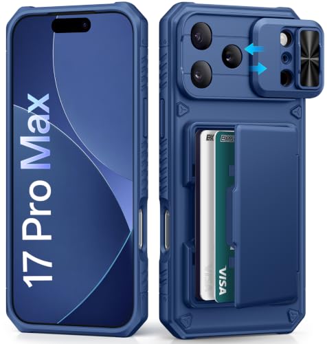 BXYJY for iPhone 17 Pro Max Case Wallet with Dual Camera Cover, Blue by BXYJY - Used condition - US$16.01