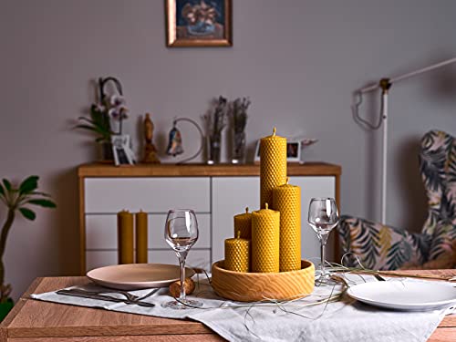 Beeswax Gifts Set Of 5 Pillar 100% Beeswax Candles - Eco Candles For Home, Dinner, Church, Party And Home Decor (Beeswax, 5 Pcs) #TOP4
