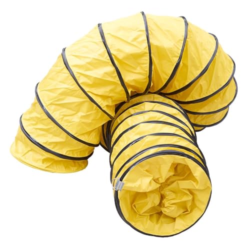 12Inch 16FT PVC Flexible Duct Hose HVAC Duct Hosing with D-Ring & Ajustable Rope for Utility Blower Fan Ventilation Exhaust Drying and Cooling Applications (12IN-16FT)