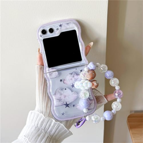 Coque Samsung Galaxy Z Flip 5 4 3 avec bracelet marguerite anti-chute