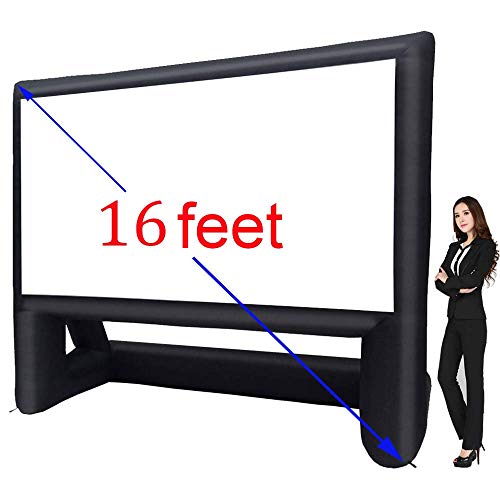 16' Inflatable Outdoor Projector Movie Screen - Package with Rope, Blower + Tent