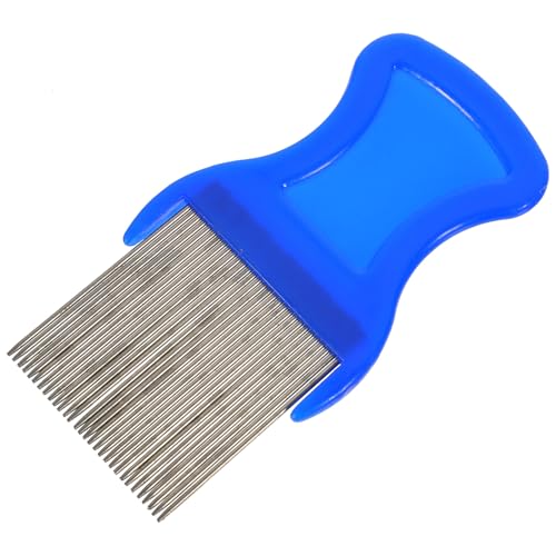 FONDOTIN Pettine Antipulci per Animali Domestici in Acciaio con Denti Stretti per Cani e Gatti Spazzola Toelettatura Ergonomica Facile da Usare Rimuove Pulci Uova e Sporco Colore Casuale