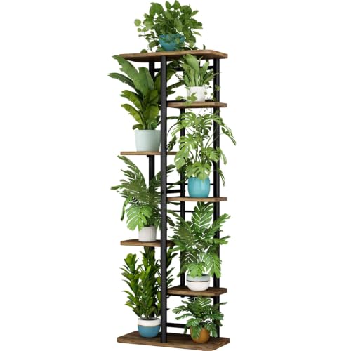 Image of LINZINAR Plant Stand Indoor 7 Tier Metal Corner Tall Flower Shelf