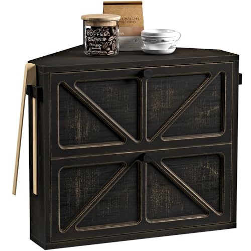 WOWLIVE Vintage Corner Bread Box, 2 Tier Bamboo Bread Storage Bin by WOWLIVE - Used condition - US$24.50