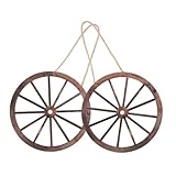 Forma redonda artística: su diseño redondo la convierte en una pieza destacada en cualquier habitación; decoración de pared vintage; decoración vaquera del oeste