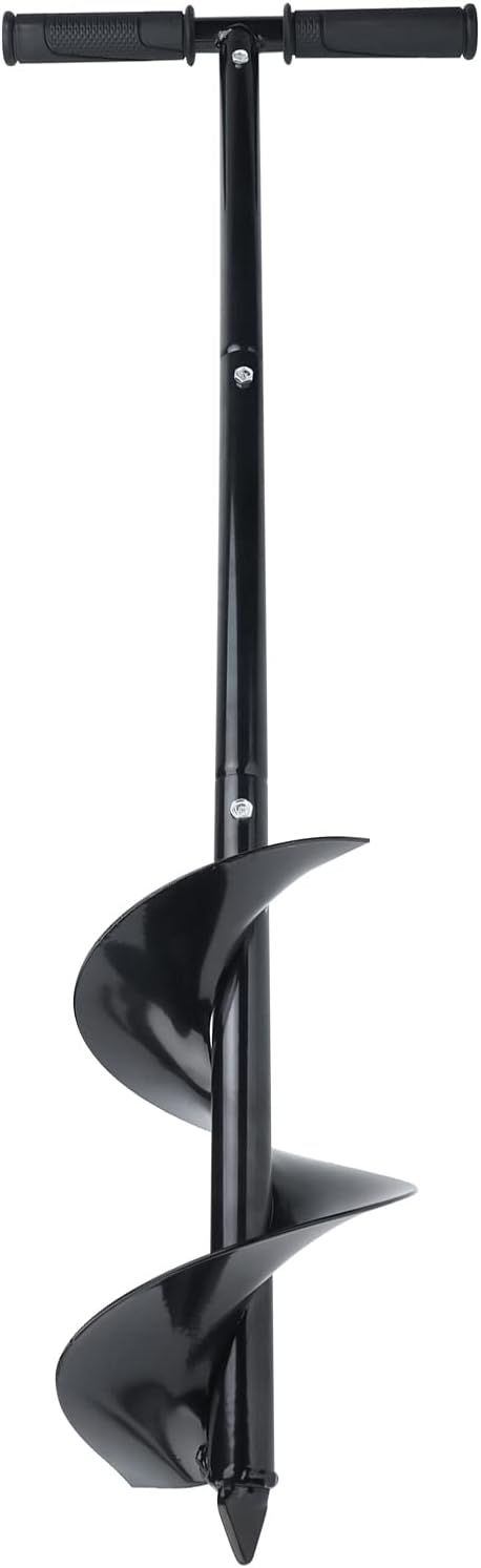 Garden Auger Drill Bit 5.9"x33", Large Hand Auger Drill for Planting, Post Hole Digger Manual Auger Spiral Drill Bit with Non-Slip Handle, Bulb Planting Auger Fence Post Auger