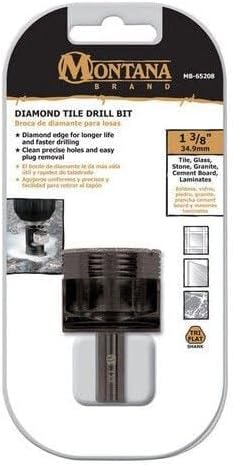 Montana Brands MB-65208 1-3/8 in. Diamond/Tile Drill Bit, 1/4 in. Hex Shank