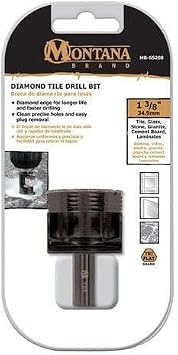 Montana Brands MB-65208 1-3/8 in. Diamond/Tile Drill Bit, 1/4 in. Hex Shank