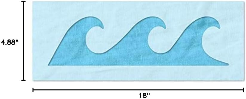 Stencil Stop Wave Pattern Stencil - Reusable for DIY Projects, Painting, Drawing, Crafts - 14 Mil Mylar Plastic (18 x 4.88 inches)