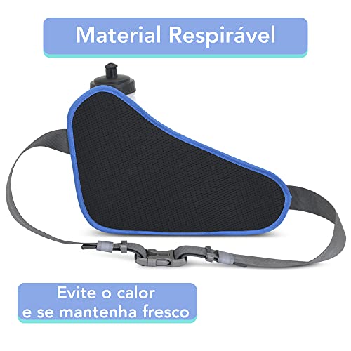 Pochete Ajustável, com 2 Bolsos, Compartimento para Garrafa de Água, Faixas Reflexivas, Resistente a