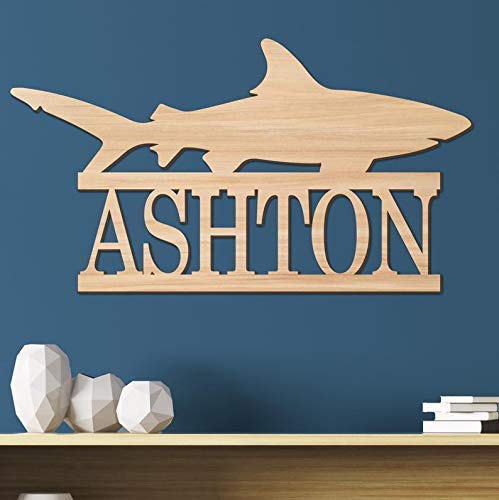 Name Sign, Shark Kids Room Sign, Nursery Decor, Personalized Wood Sign, Wooden Name, Wooden Name Sign, Kids Name Sign Sea Life Nautical Gift