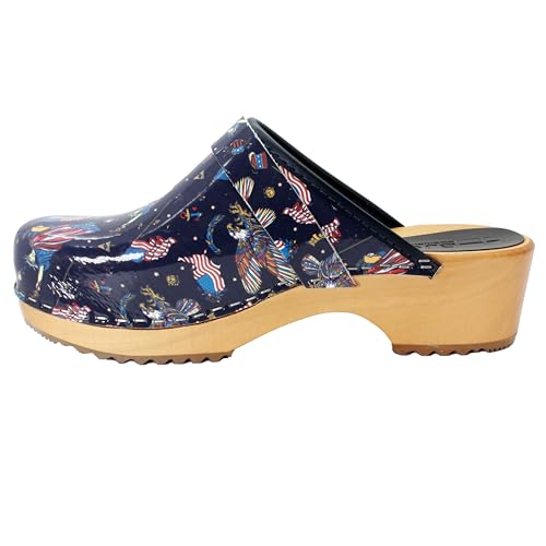 Image of Bjork Maja Wood Open Back Leather Clogs