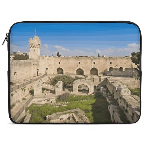 Funda para laptop de 17 pulgadas con diseño de Israel resistente al agua para hombres