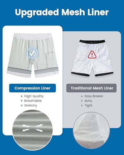 Image of maamgic Mens Swim Trunks with Compression Liner 7 Inch Inseam Mens Bathing Suit Quick Dry Swimming Trunks Swimsuit