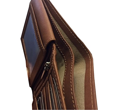 Bmf Embroidered Genuine Leather Wallet Brown Authentic #TOP1