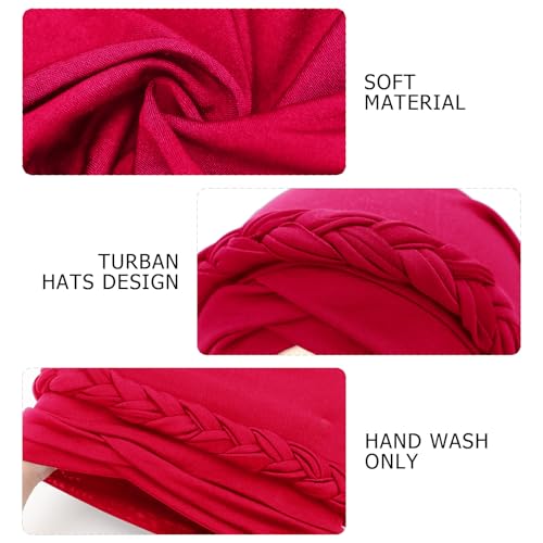 Image of DRESHOW Turban Pre-Tied Twisted Hat Thread African Head Wraps for Black Women Chemo Cancer Cap Braid Hair Cover