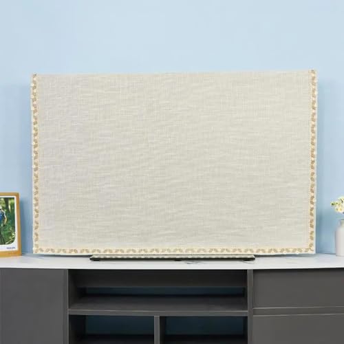 Material De Lino Fundas TV 19-85 Pulgadas,Cubierta Protectora para Televisores,Cubierta Protectora Universal Antipolvo para TV,Parasol,Estuche Pantalla TV,Accesorios De TV A,28in(W68*H43cm)