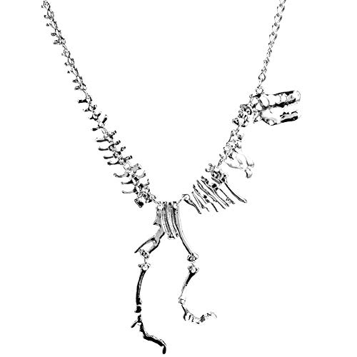 idealway Dinosaur Skeleton Tyrannosaurus Necklace Pendant Animal Short Choker for Women Gift