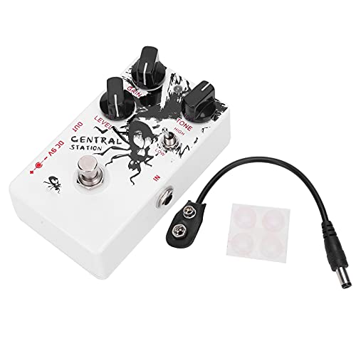 エレクトリックギター用のメタルエフェクトペダル、トーンノブとトレブル/ベーススイッチを備えたアナログチューブの歪み、LEDインジケーター、長いサービス寿命、ACアダプター9V DCネガティブ