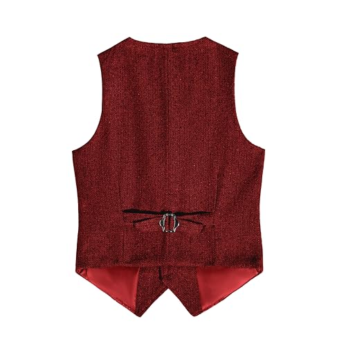 Image of Boys Retro Tweed Vest for Kids Classic Casual Waistcoat