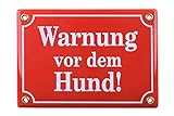 Das Metallemailschild ist 12 cm x 17 cm gross, mit 4 Löcher zum Schrauben (mit Messingösen).
