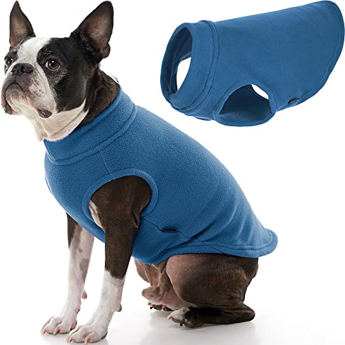 Gooby Stretch Fleece Vest Dog Sweater - Steel Blue, Large - Warm Pullover Fleece Dog Jacket - Winter Dog Clothes For Small Dogs Boy Or Girl - Dog Sweaters For Small Dogs To Dog Sweaters For Large Dogs #TOP21