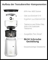 ZENS Klein Teekanne Losen Teezubereiter, One-Touch Magic Teapot, Schwarz – Ansicht 6