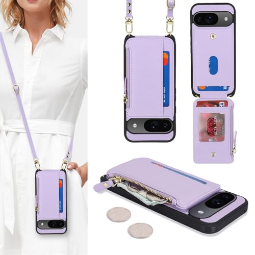 Étui portefeuille Pixel 9 Pro pour femme avec poche zippée pour vos sorties urbaines