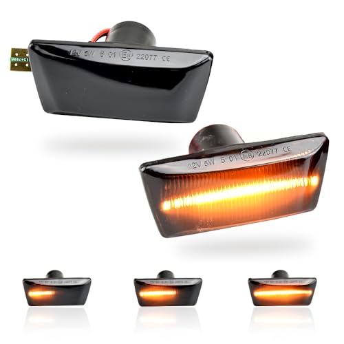 MKptopia 2 uds LED dinámico marcador lateral luz de señal de giro intermitente secuencial compatibles con O-pel In-signia A-stra H Za-fira B Cor-sa D Compatible con Che-vrolet Cru-ze