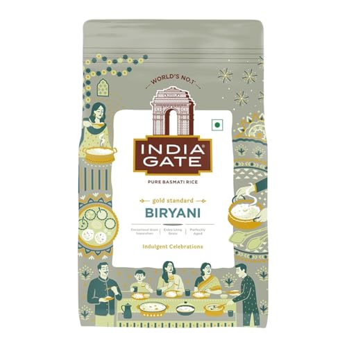 Image of India Gate Biryani Pure Basmati Rice 1Kg | Perfectly Aged | Extrta Long Grain | Best for Dum Cooking