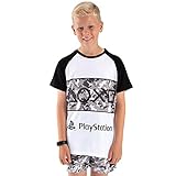 PlayStation Pajamas ボーイズ ゲーム迷彩パジャマ ロングまたはショートオプション, ショートレッグ, 5-6 Years