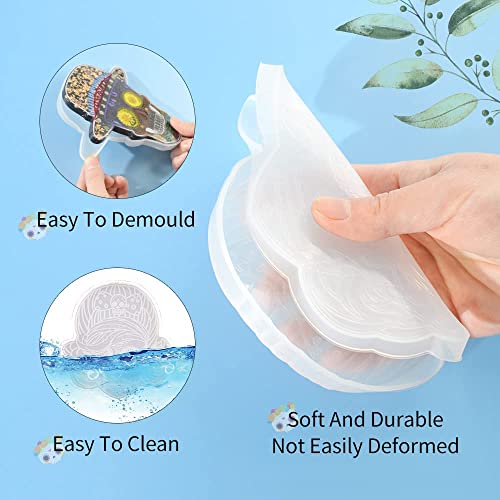 Lyper 4Pcs Coaster Resin Mold, Silicone Epoxy Casting Molds Crystal Epoxy Resin Molds Diy Crafts Making Tool For Casting, Diy Glass Drink Cup Mats Candle Plates Drinkware Barware Home Decoration #TOP3