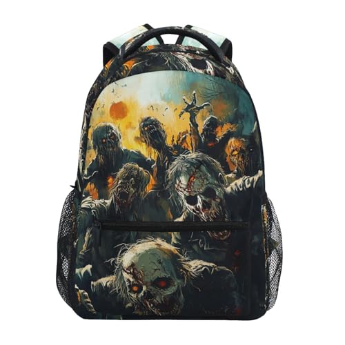 Backpack Scary Zombie Group for Women Men Laptop Travel Backpack Book Bag Daypack 11.4 ×16 In
