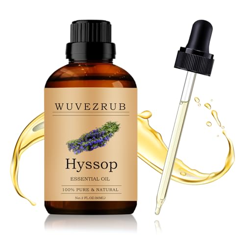 Wuvezrub Hyssop Essential Oil 60ML - 100% Pure and Natural Oils for Aromatherapy Diffuser - 2 Fl Oz/Hyssop