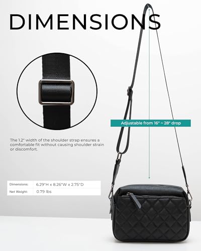 Image of Alldaily Small Triple Zip Crossbody Purse for Women, Vegan Leather Phone Bag with Wide Shoulder Strap