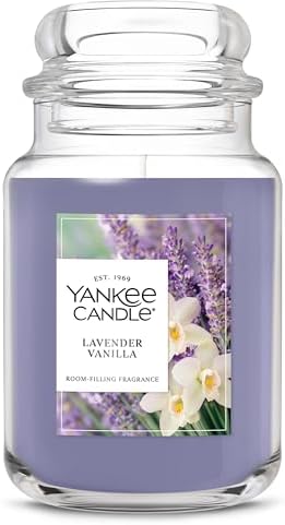 Yankee Candle Lavender Vanilla Scented Candle, 22oz Large Jar wit...