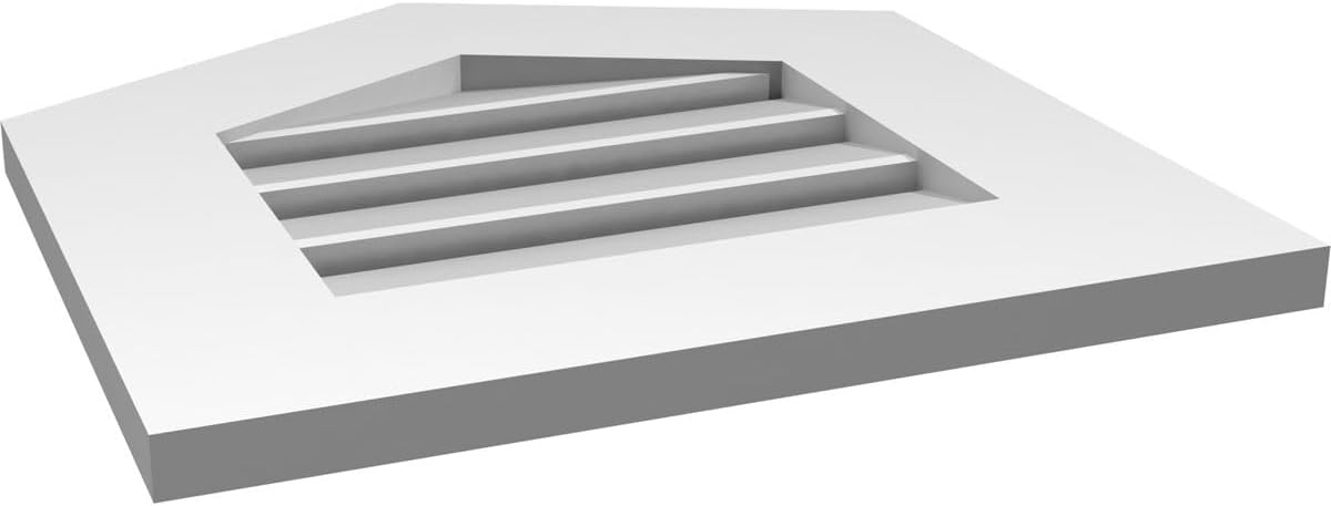 GVSPE18X1801SF-06 Peaked Top Standard Frame, Primed Tan Signature Series Surface Mount Gable Vents, 18-in. W x 18-in. H
