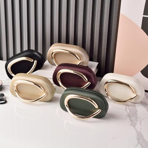 Image of Acrylic Clutch Purse for Women Classic Round Acrylic Evening Handbag Vintage Metal Handlebars Bag for Wedding Party Prom
