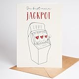 Lovey Cards "Jackpot" - Karte Hochzeitstag - Grußkarte zum Geburtstag Partner Ehefrau - Boyfriend Geschenk - Geschenk für Partner - Geburtstagskarte Freundin (DIN-A6)