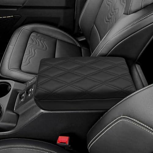Center Console Armrest Cover Compatible with Ford Bronco 2021 2022 2023 2024 2025 2/4-Door, Armrest Lid Leather Protector Interior Accessories, Black - Image 4