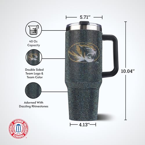 Image of The Memory Company Officially Licensed 40oz TC Bling Game Day Tumbler with Vintage Logo, University of Missouri