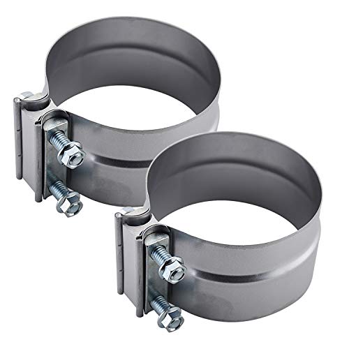 Roadformer 5  Lap Joint Exhaust Band Clamp - Aluminized Steel for 5 inch OD to ID exhaust pipes, muffler ends and exhaust system connection with leakage free (2 Pack)