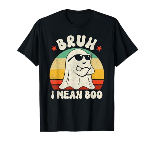 Bruh I Mean Boo Ghost - Disfraz retro de Halloween para hombres, mujeres y niños Camiseta