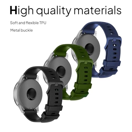 OcioDual 3 Piezas Correa Reloj 22mm, Correa Reloj Inteligente, Verde Militar/Azul Oscuro/Negro, Pulsera Smartwatch Hombre, Correas 22mm para Smartwatch Mujer - imagen 2