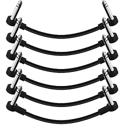 SONICAKE 6 Inch Patch Cable for Guitar Effect Pedal Cables 6 Pack, 1/4