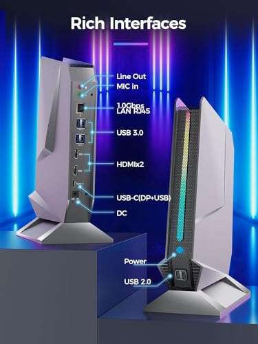 Image of TOPGRO Ultra-Slim Mini Gaming PC - Core i7-8750H 6-Core | Geforce GTX 1650 4GB GDDR5 | 16GB RAM 512GB SSD | RGB Lighting | Triple 4K Display | WiFi 6 Bluetooth 5.0 | Win11 Pro