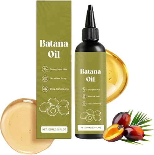 Aceite de Bata-na-Oil crudo para el crecimiento del cabello, aceite para el crecimiento del cabello seco y dañado, con brillo y suavidad sedosos,cabello más fuerte y saludable para hombres y mujeres